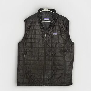 Patagonia Mens Nano Puff Vest Black Mens XL Primaloft 84284 Puffer Vest Logo